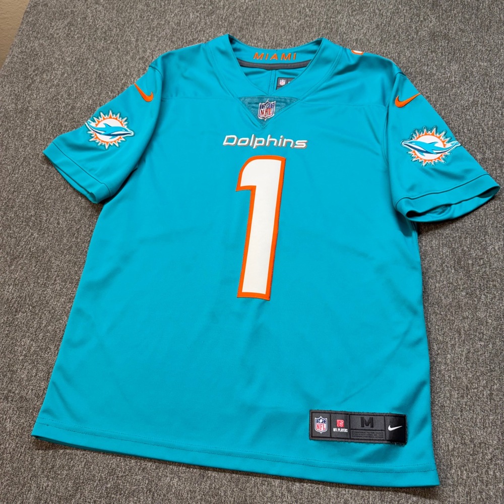 Nike Miami Dolphins Tua Tagovailoa 1 Jersey Mens Medium Aqua NFL On Field DriFIT